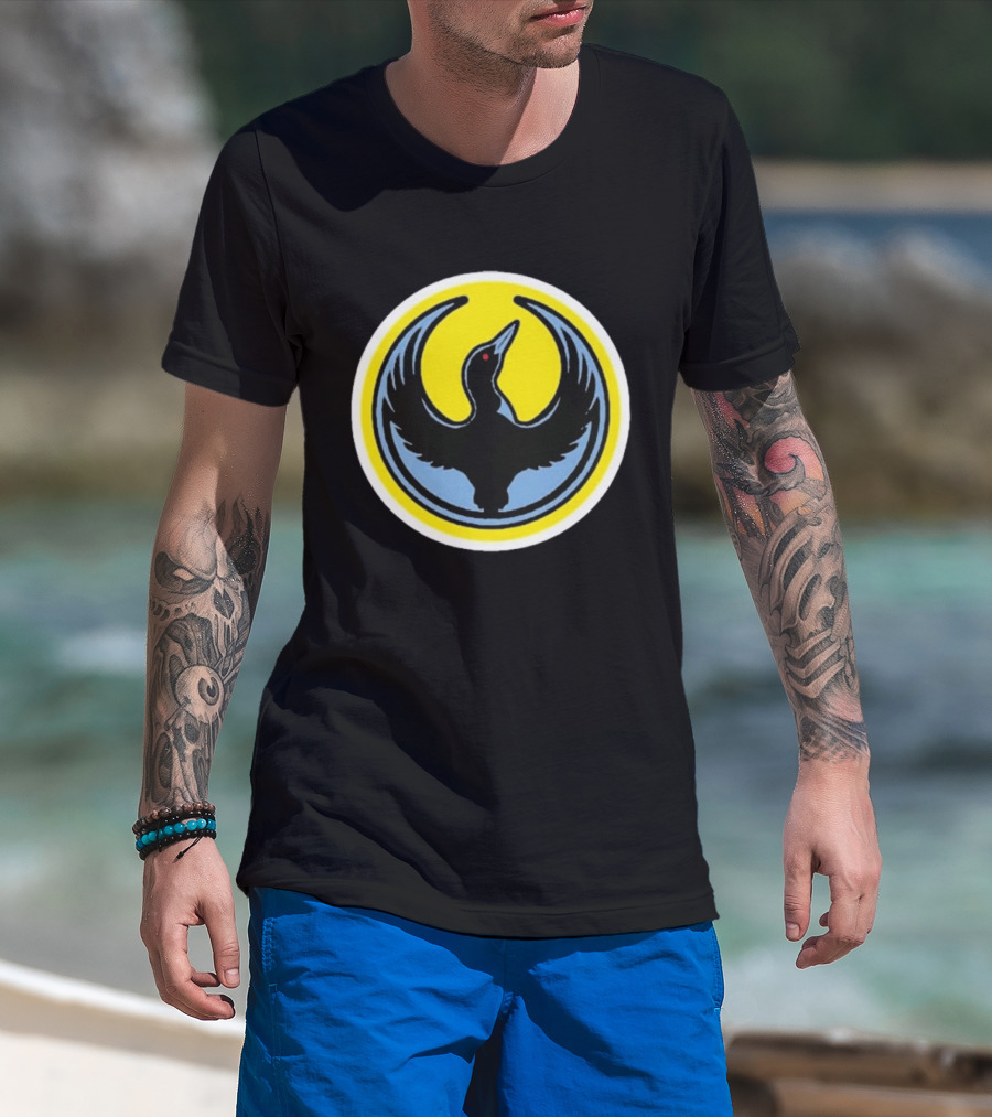 Minnesota Rebel Alliance Loon Symbol Yellow Circle T-Shirt