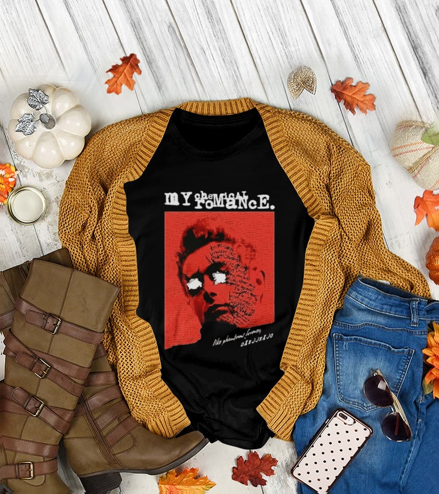 MY Chemical Romance The Black Parade 2026 Tour Peru Distressed Red Face T-Shirt