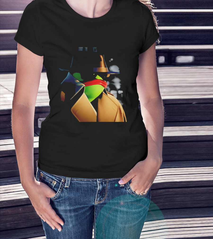 Pepe The Frog Detective Trench Coat Cigarette Doodles T-Shirt