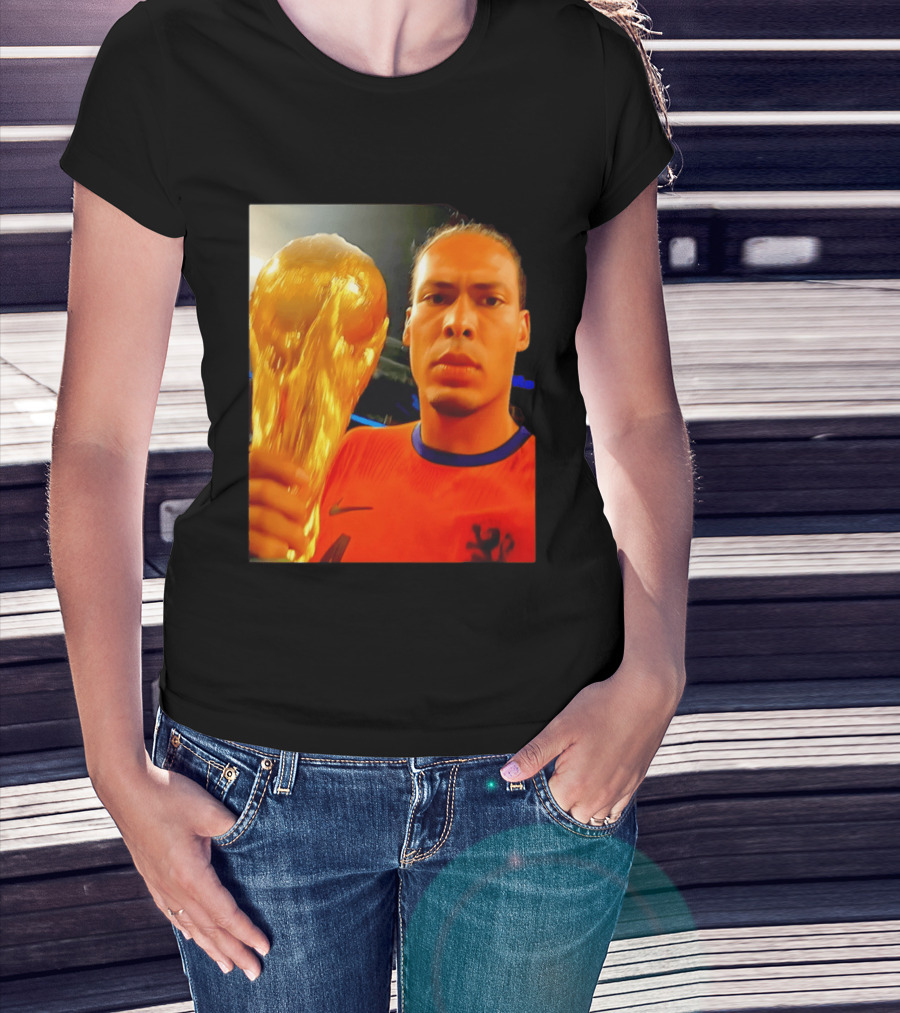Virgil Van Liverpool Netherlands Trophy Celebration T-Shirt