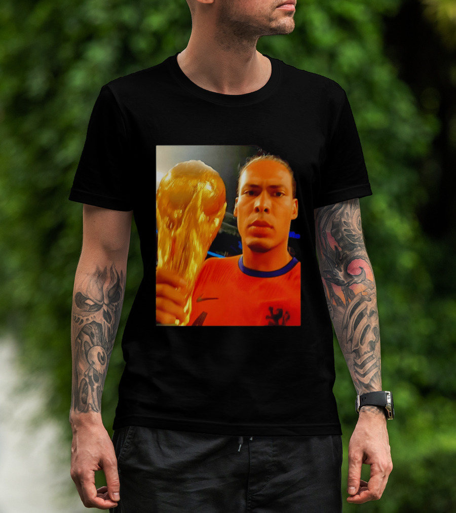 Virgil Van Liverpool Netherlands Trophy Celebration T-Shirt