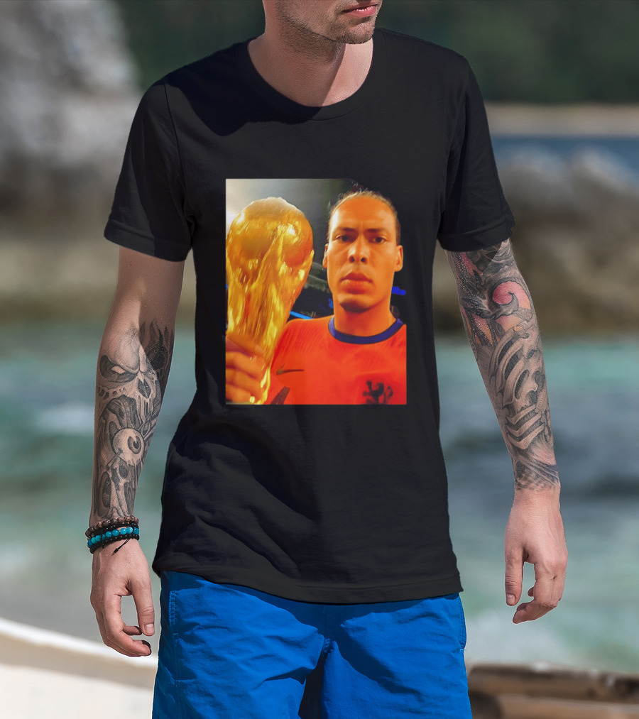 Virgil Van Liverpool Netherlands Trophy Celebration T-Shirt