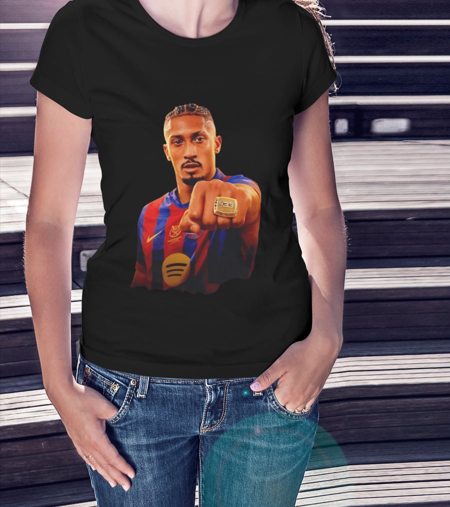 Raphinha Barcelona Brazil Player Ring La Liga Collage T-Shirt