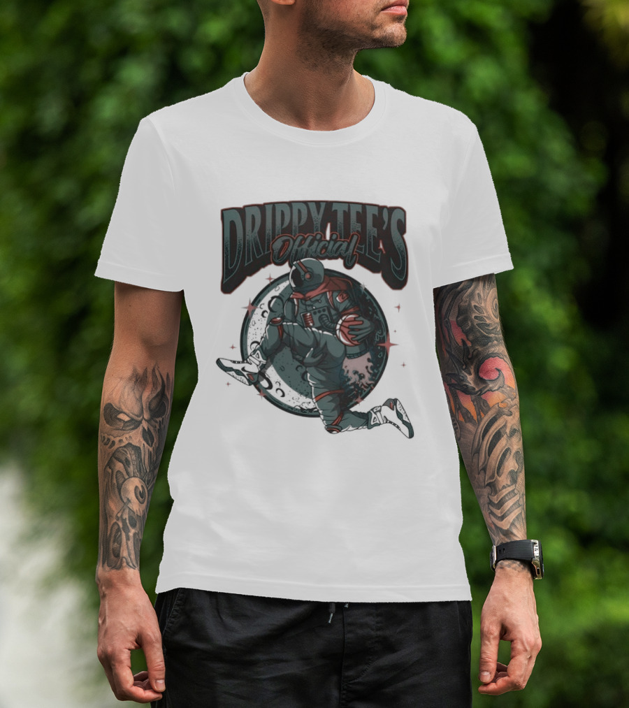 Drippy Tee's Official Astronaut Playing Basketball Sky Is The Limit Keep Your Head Up T-Shirt