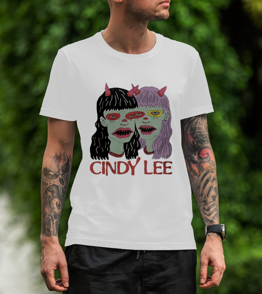 Cindy Lee Two Face Horned Creature Horror T-Shirt