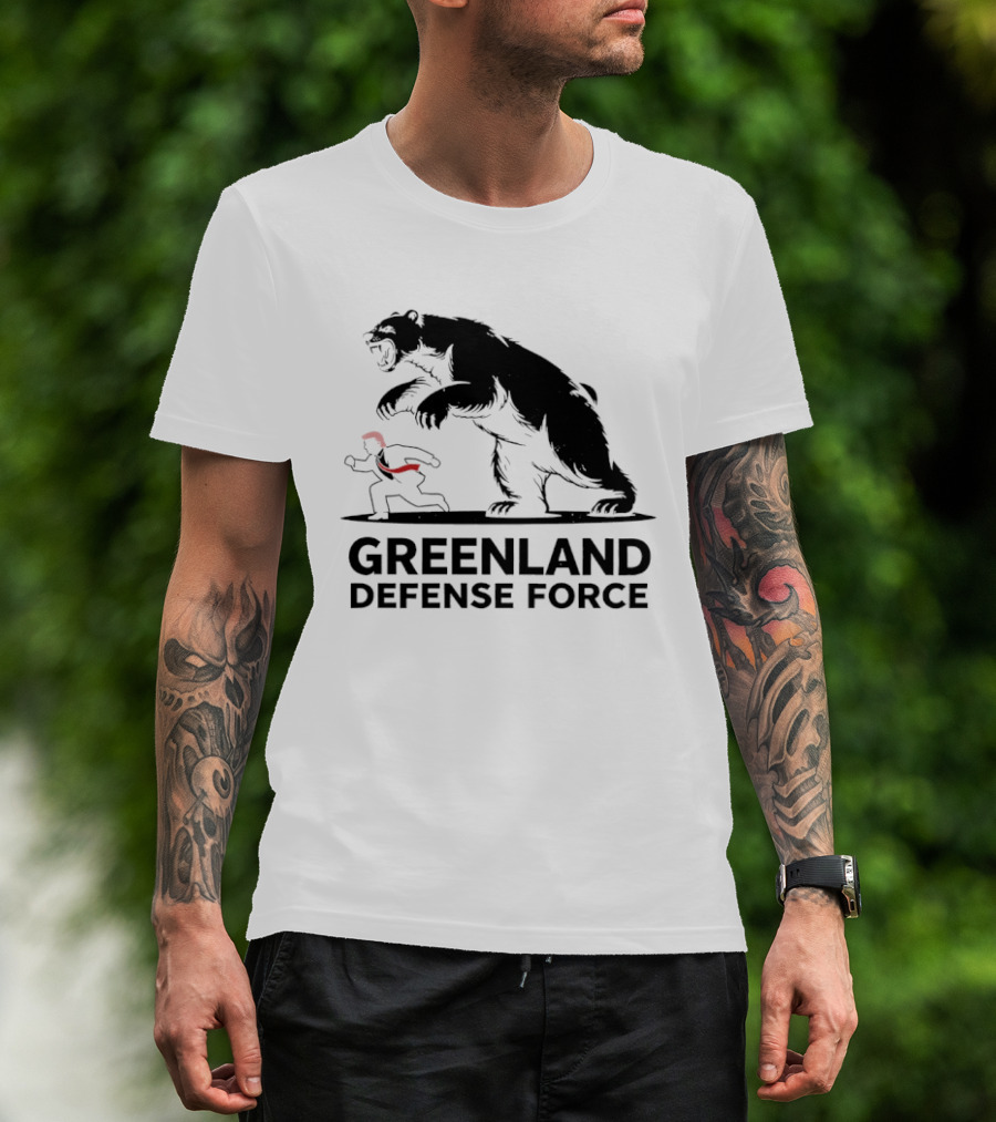 Greenland Defense Force Polar Bear And Man T-Shirt