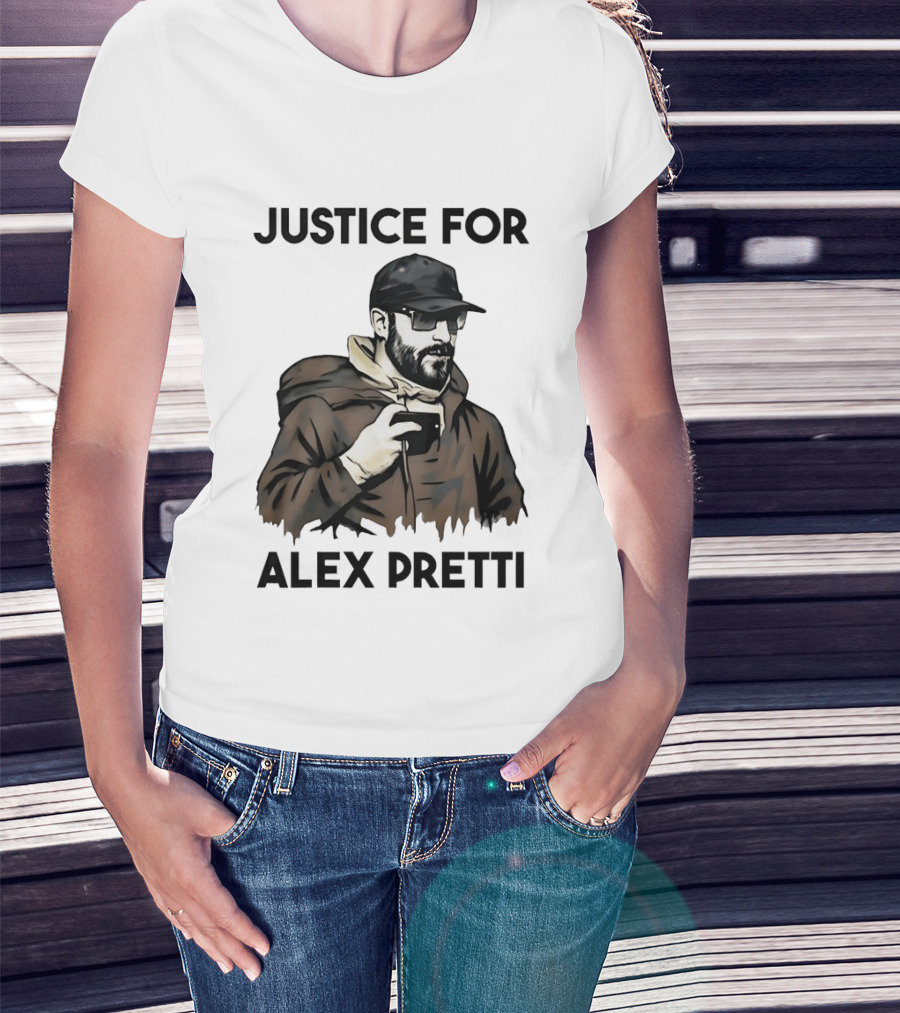 Justice For Alex Pretti Black Cap And Coffee Cup T-Shirt