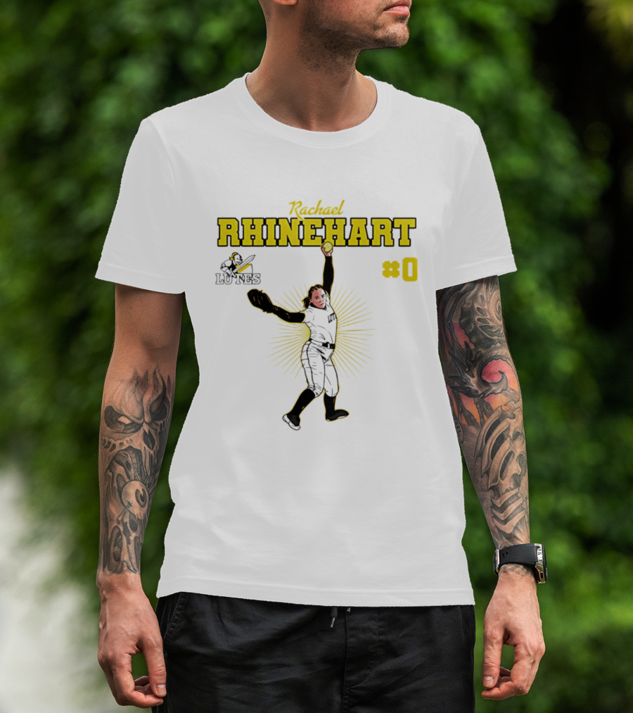 Rachael Rhinehart PLU Lutes Softball #0 Caricature T-Shirt