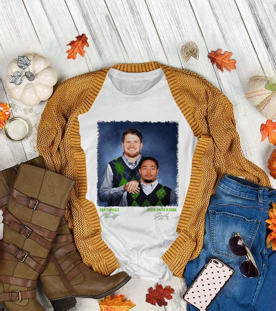 Sam Darnold Jaxon Smith Njigba Seattle Seahawks Step Brothers Football T-Shirt