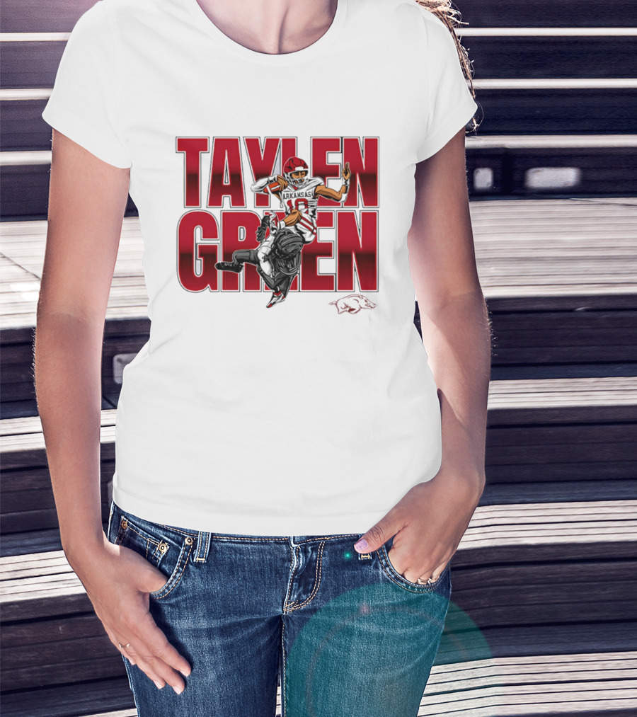 Taylen Green Arkansas Football NCAA Razorbacks Caricature T-Shirt
