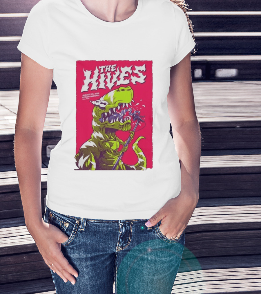 The Hives Live In Lima Peru January 25 2026 Estadio Nacional Dinosaur T-Shirt