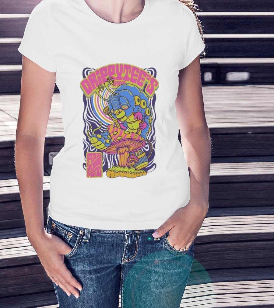 Drippytee's Psychedelic Caterpillar Mushroom Feed Your Mind T-Shirt
