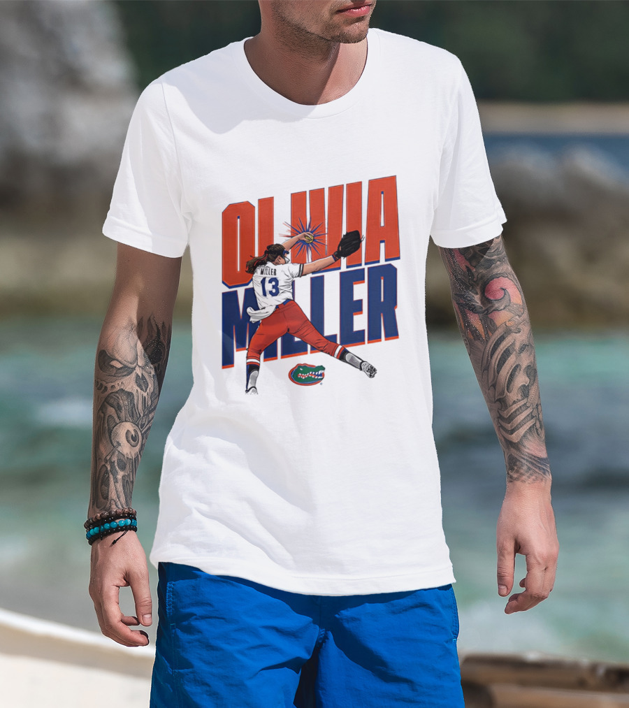 Olivia Miller Florida Gators Softball NCAA Player Caricature T-Shirt