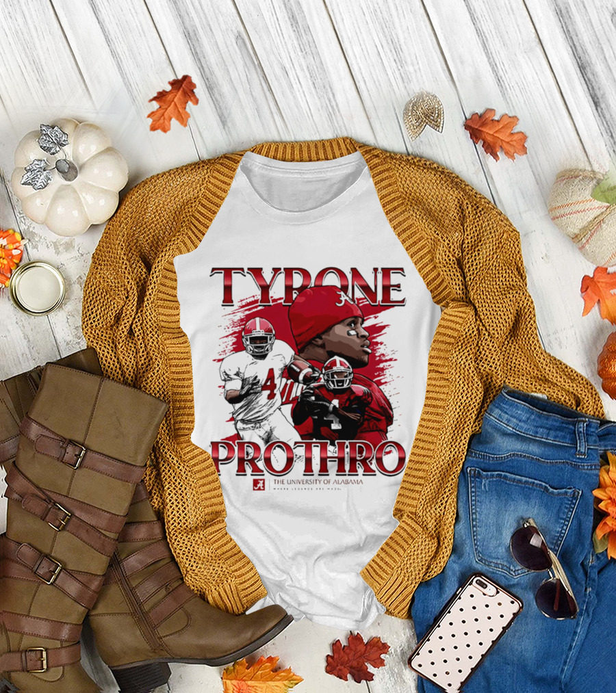 Tyrone Prothro University of Alabama Football Icon NCAA Legends T-Shirt