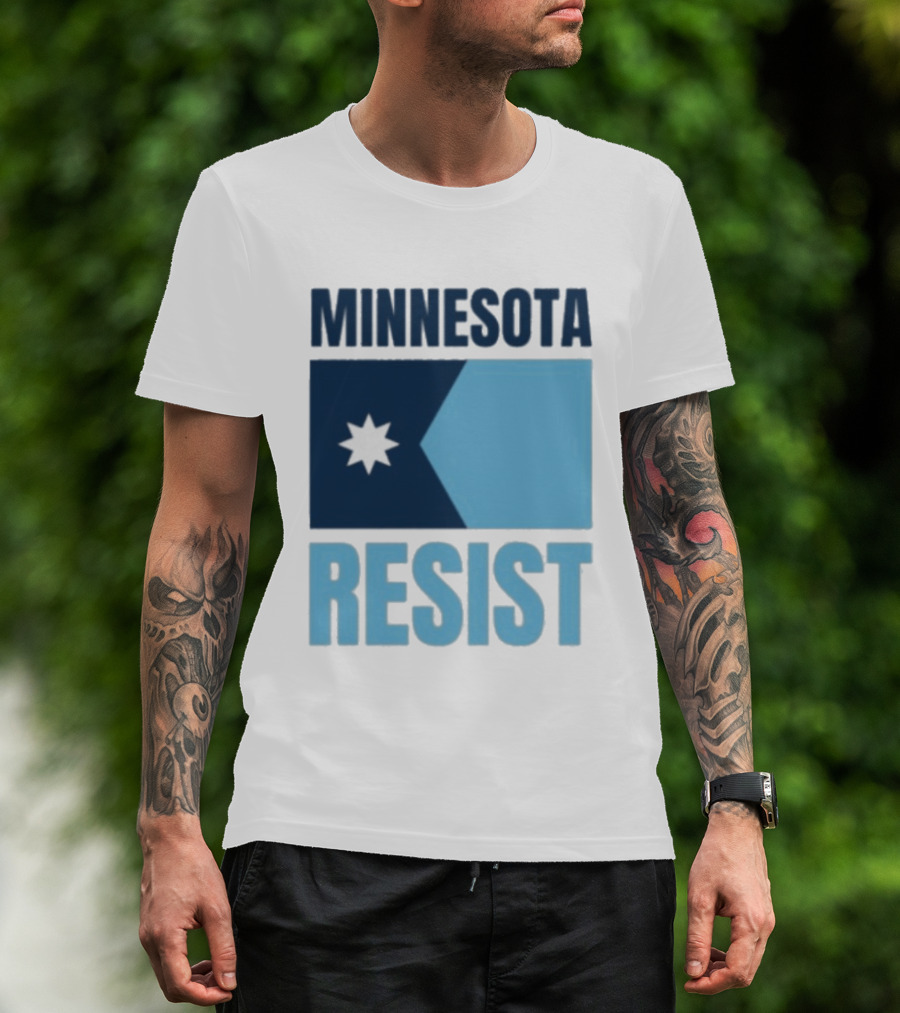 MINNESOTA RESIST Star Flag Blue Rectangle T-Shirt