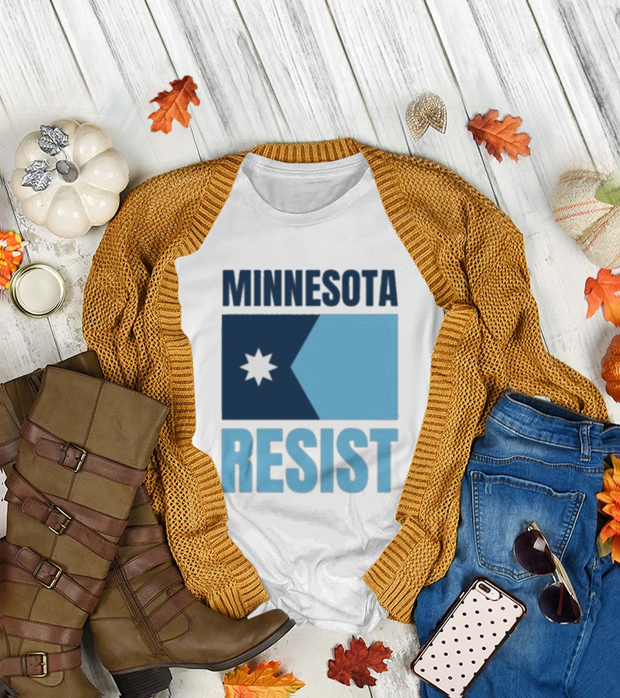 MINNESOTA RESIST Star Flag Blue Rectangle T-Shirt