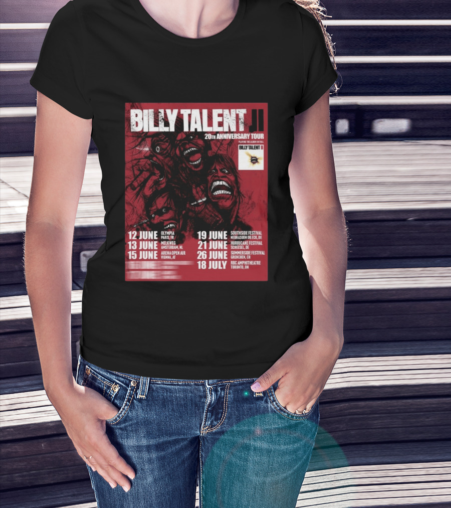 Billy Talent 20th Anniversary Tour Dates Europe Canada 2023 T-Shirt