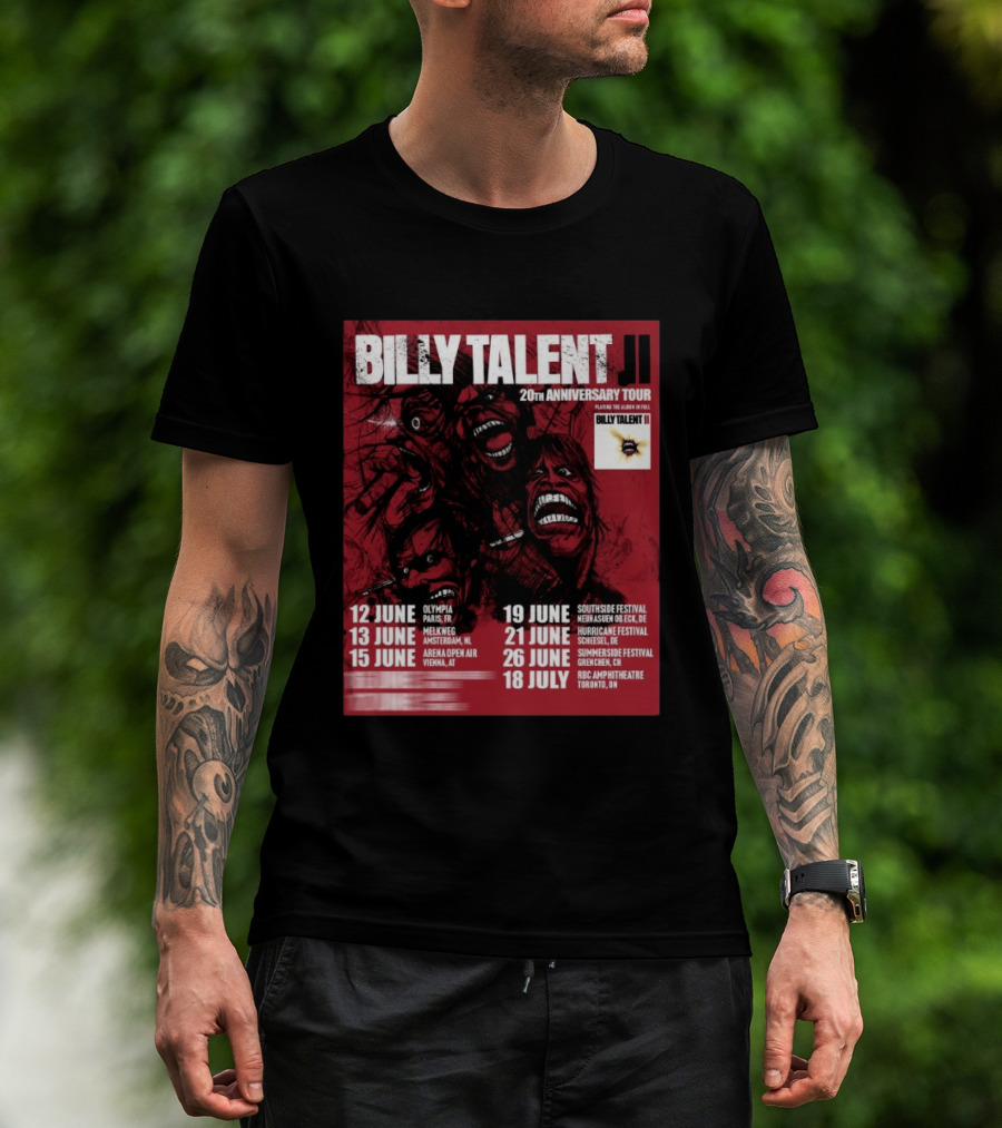 Billy Talent 20th Anniversary Tour Dates Europe Canada 2023 T-Shirt