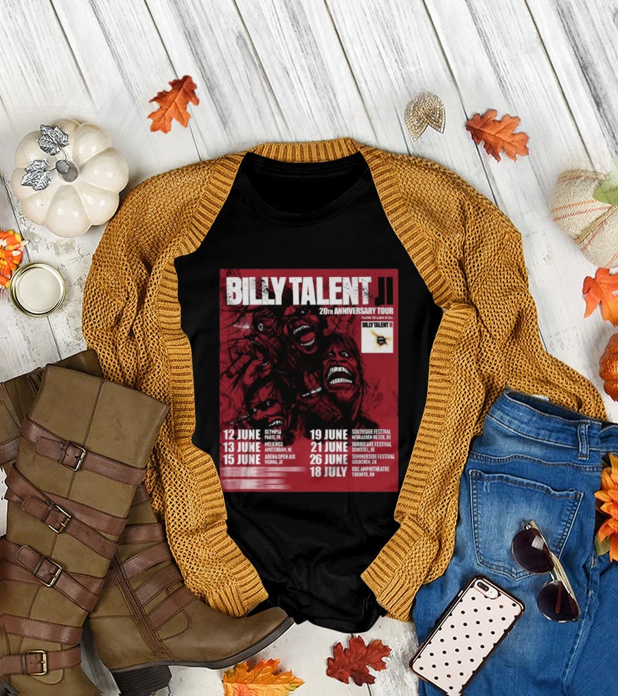 Billy Talent 20th Anniversary Tour Dates Europe Canada 2023 T-Shirt