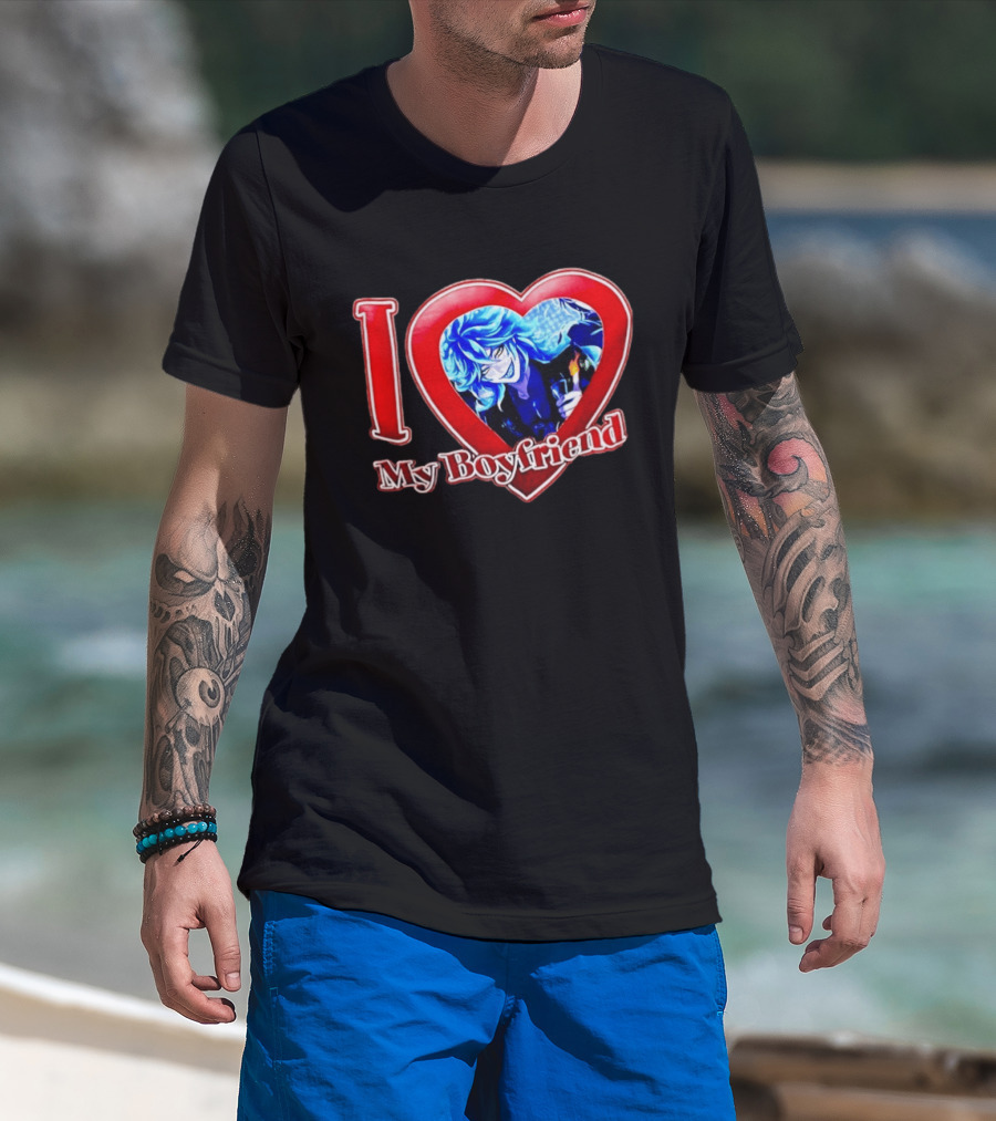 I Love My Boyfriend Anime Character In Heart T-Shirt