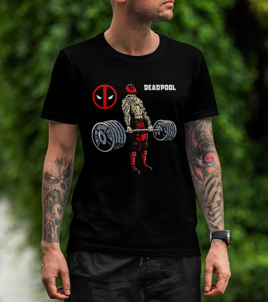 Deadpool Weightlifting Gym Workout T-Shirt