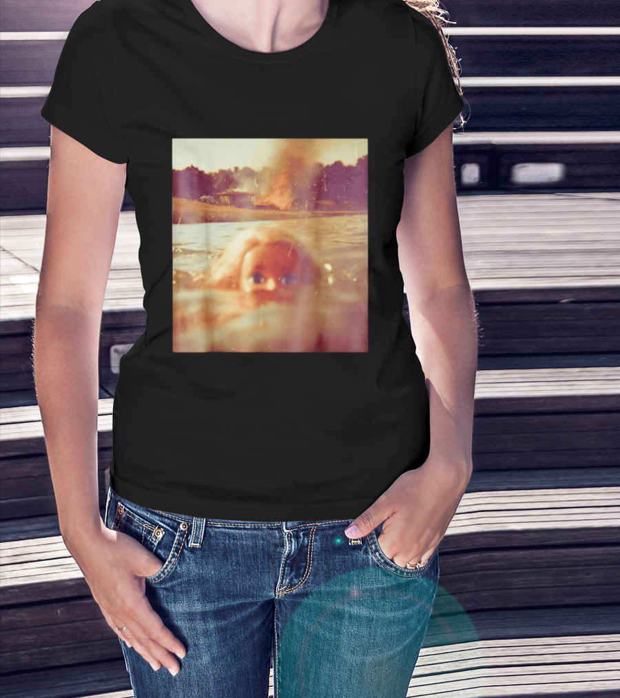Doll Face Meme Swimming Surreal Humor T-Shirt