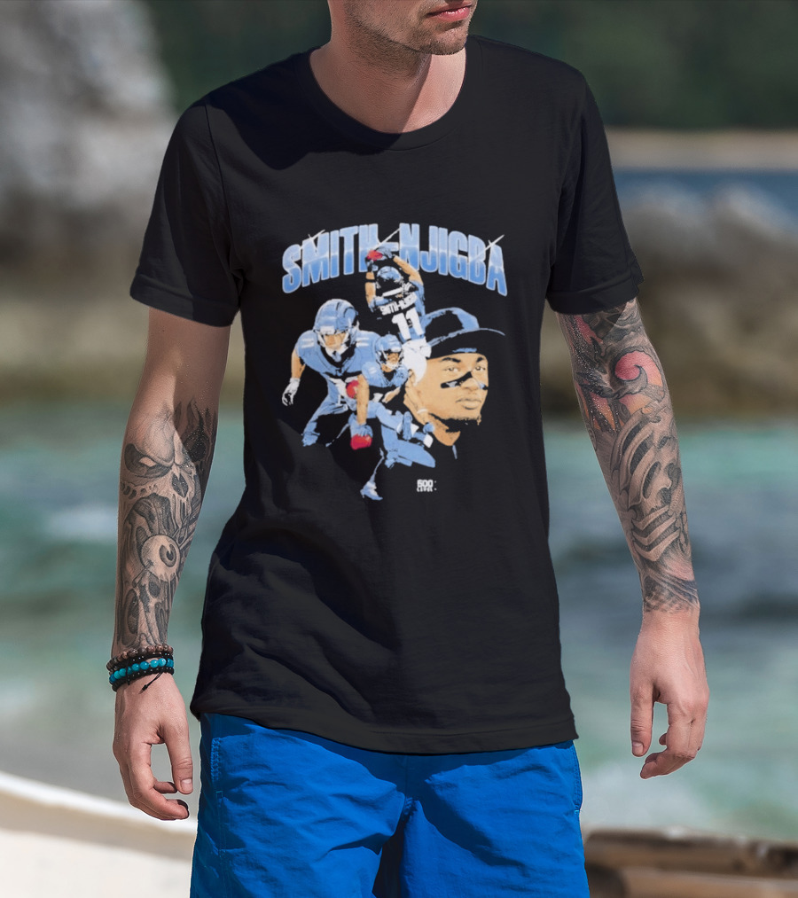 Smith Njigba Football Action Seahawks NFL Player T-Shirt