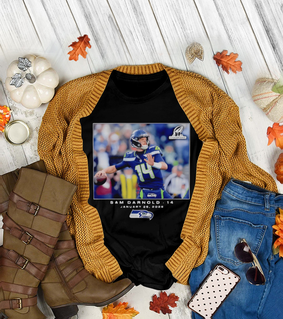 Sam Darnold 14 Seattle Seahawks January 26 2020 NFL Champions T-Shirt