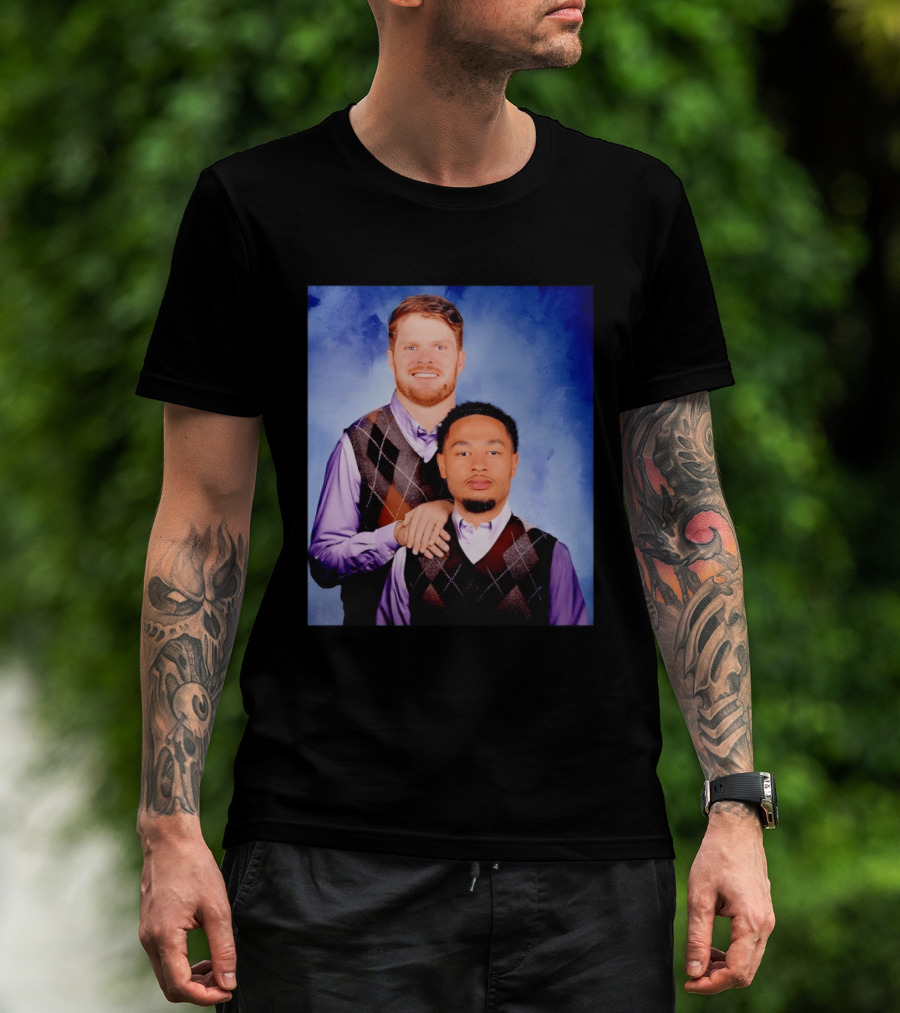 Seattle Step Bros Sam Darnold Jaxon Smith Njigba Football Team T-Shirt