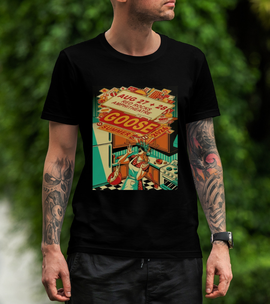 Goose Summer 2026 Aug 27 28 Red Rocks Amphitheatre Morrison CO T-Shirt