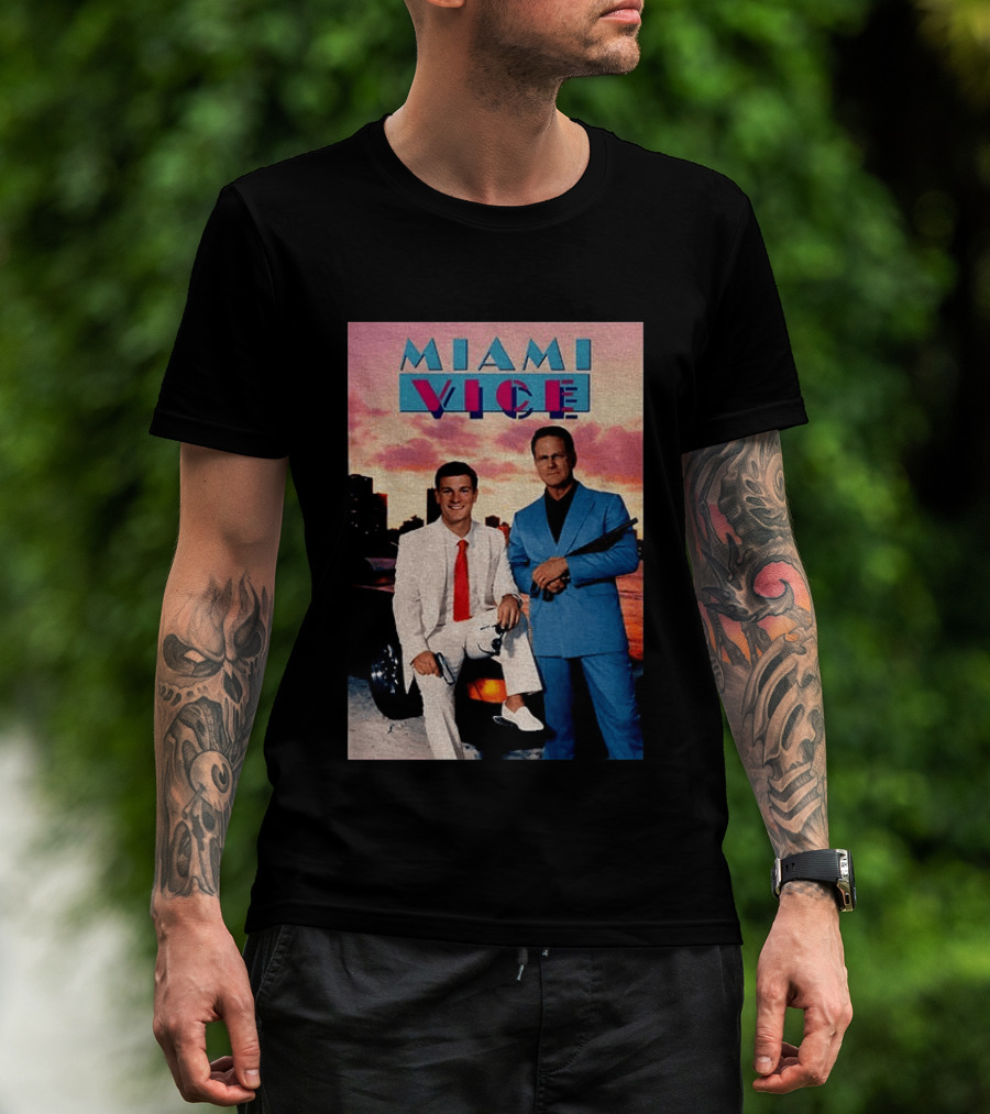 Miami Vice Indiana Hoosiers Football Fernando Mendoza Curt Cignetti T-Shirt