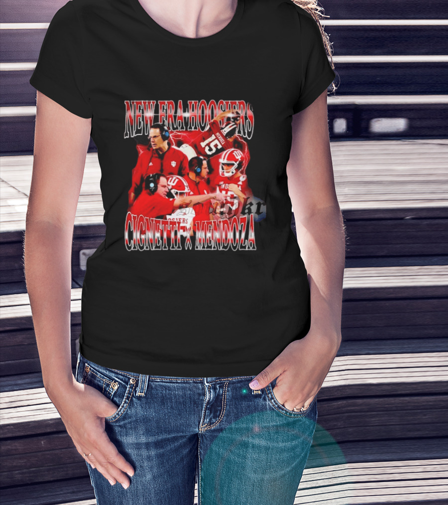New Era Hoosiers Cignetti Mendoza Football Coaches Collaboration T-Shirt