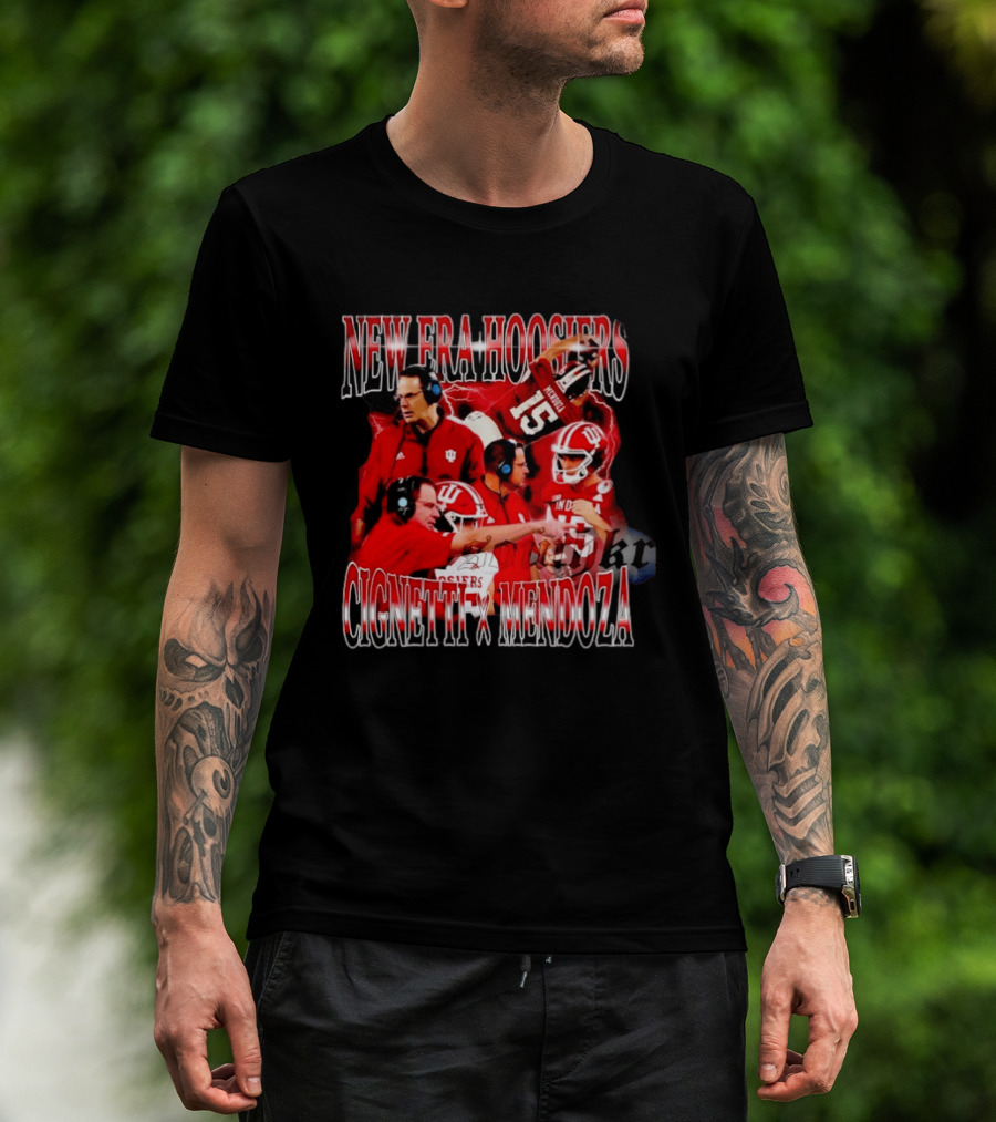 New Era Hoosiers Cignetti Mendoza Football Coaches Collaboration T-Shirt