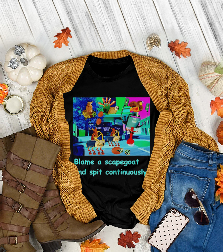 Blame a Scapegoat and Spit Continuously Surreal Animal Montage T-Shirt