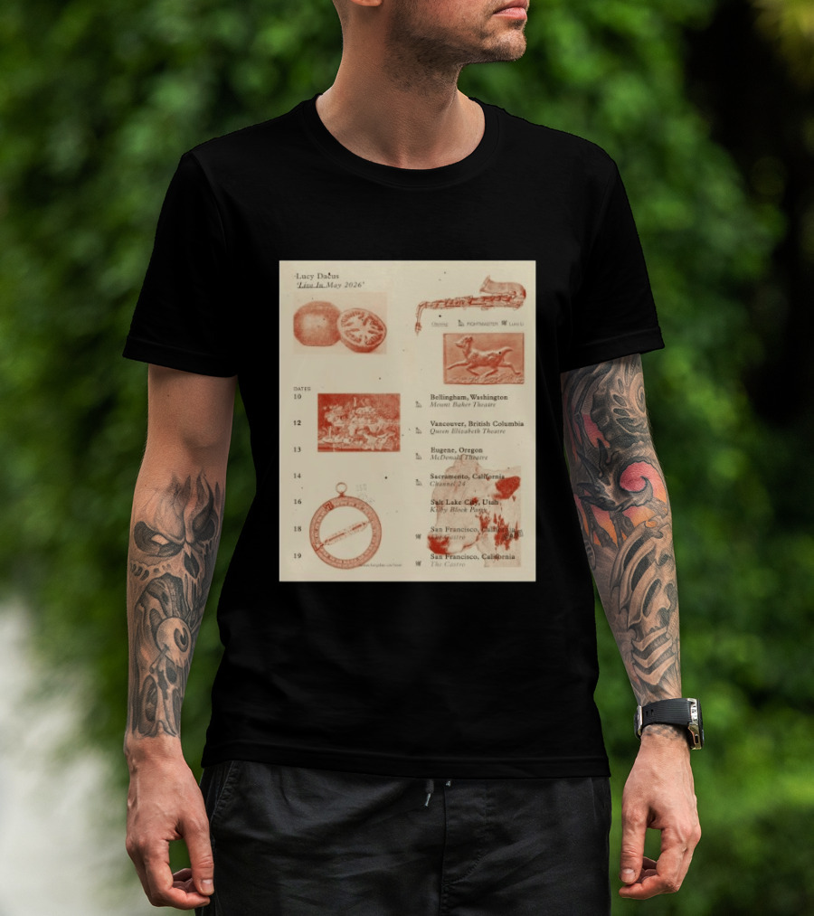 Lucy Dacus Live In May 2026 Sacramento Channel 24 Vintage Tour T-Shirt