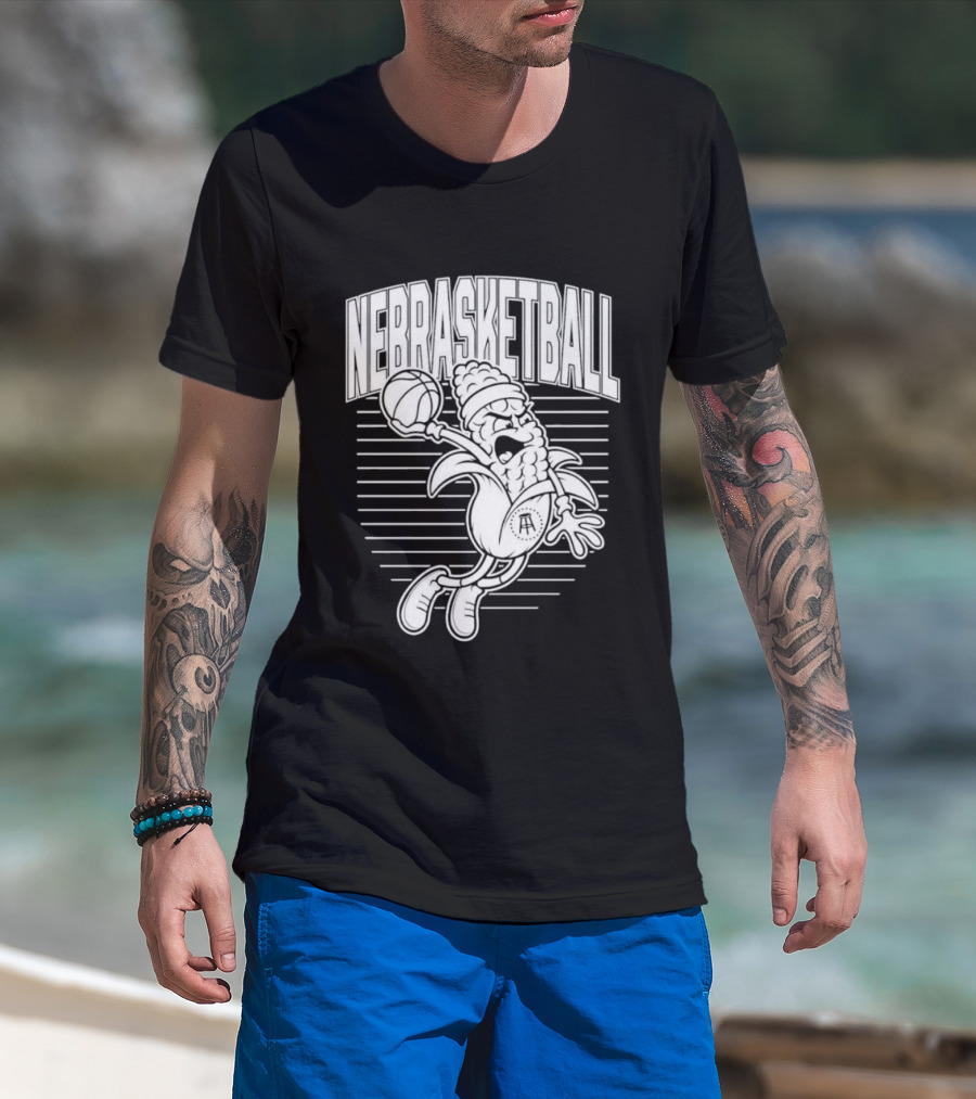 Corn Basketball Playful Cartoon Mascot Dunking T-Shirt