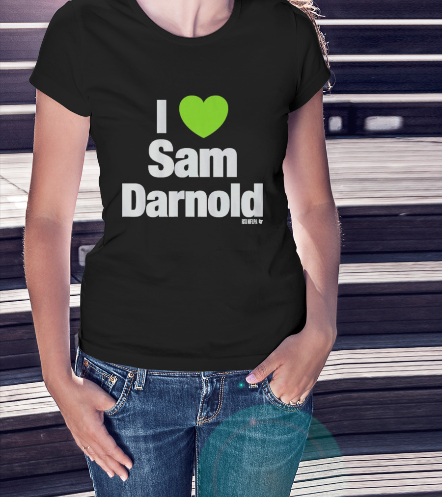 I Heart Sam Darnold Green Heart T-Shirt