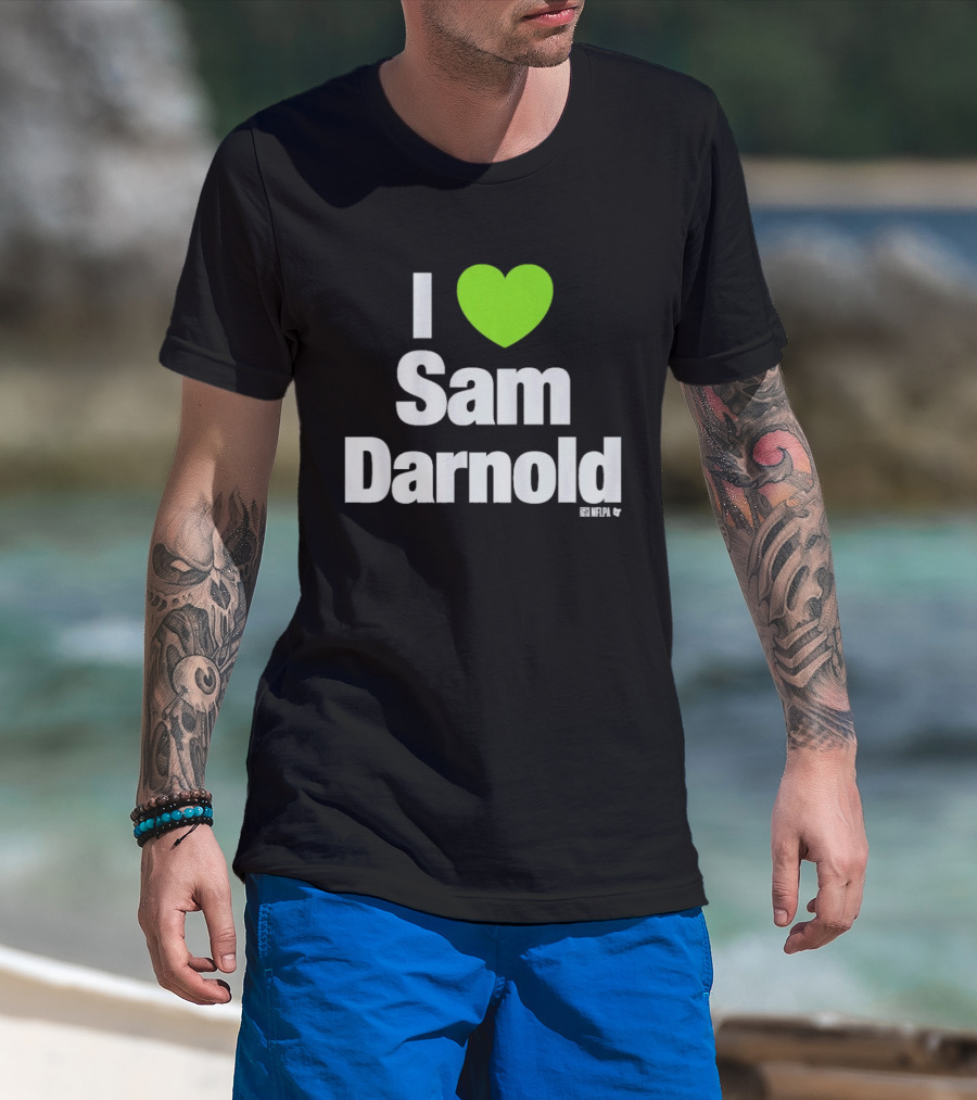 I Heart Sam Darnold Green Heart T-Shirt