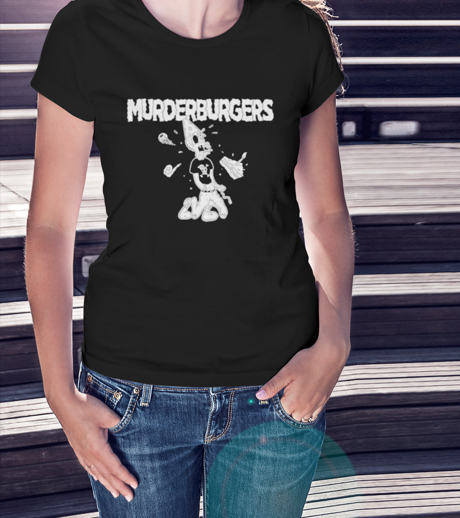 The Murderburgers Pizza Skull Character Celebrating 35 Years T-Shirt