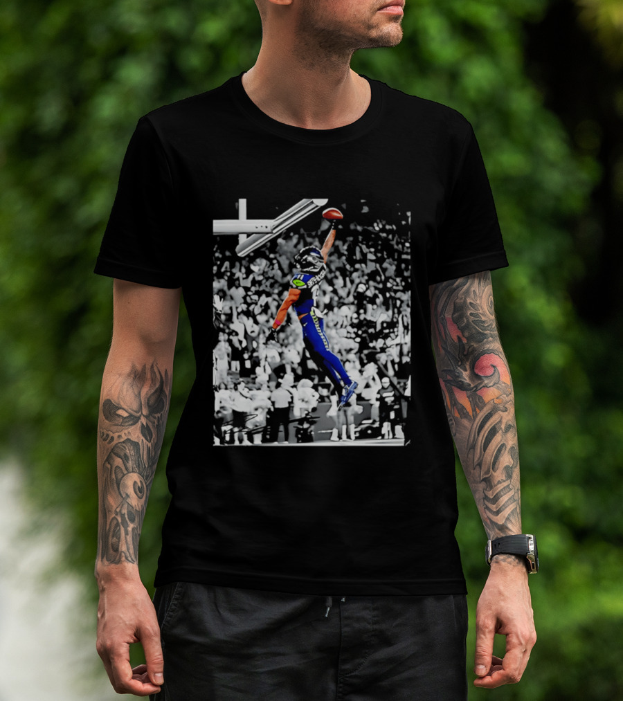Jaxon Smith Njigba Seattle Seahawks Jumping Football Catch Legend T-Shirt