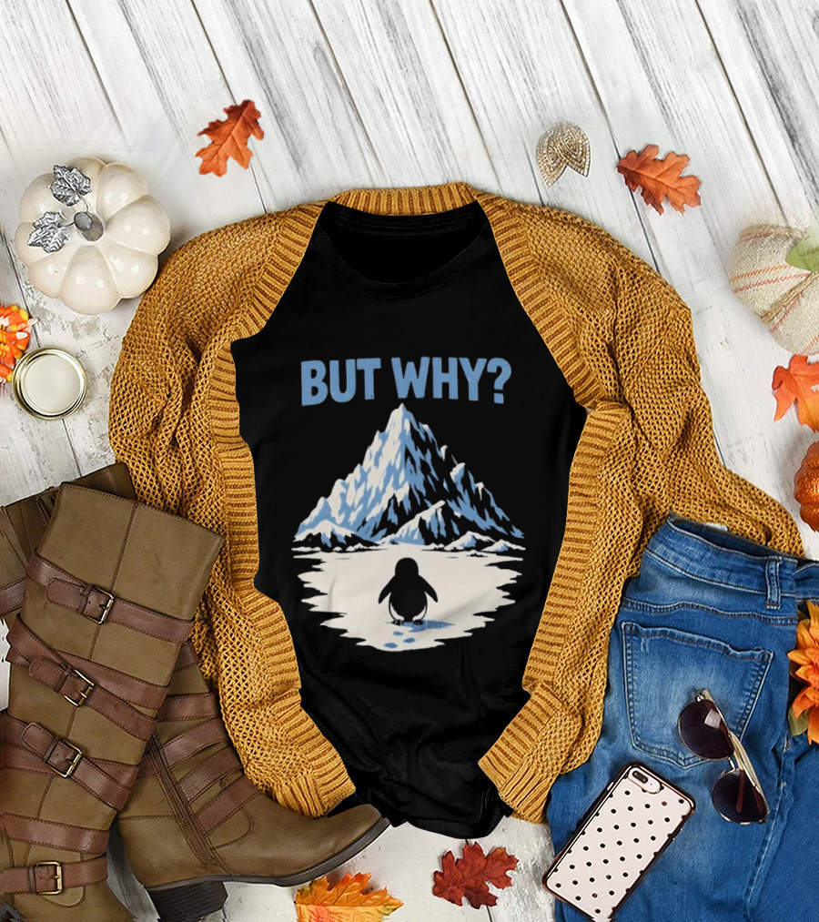 Why Penguin Snow Mountain Reflection T-Shirt