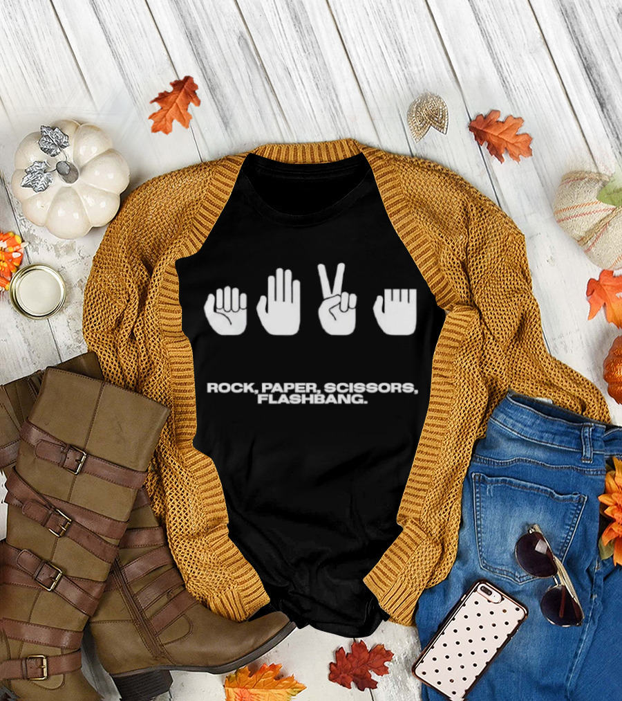Rock Paper Scissors Flashbang Hand Gesture Sequence T-Shirt
