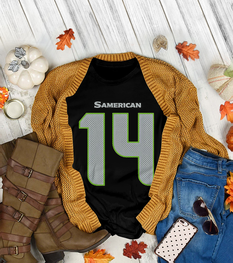 Seattle Seahawks Samerican 14 Jersey T-Shirt