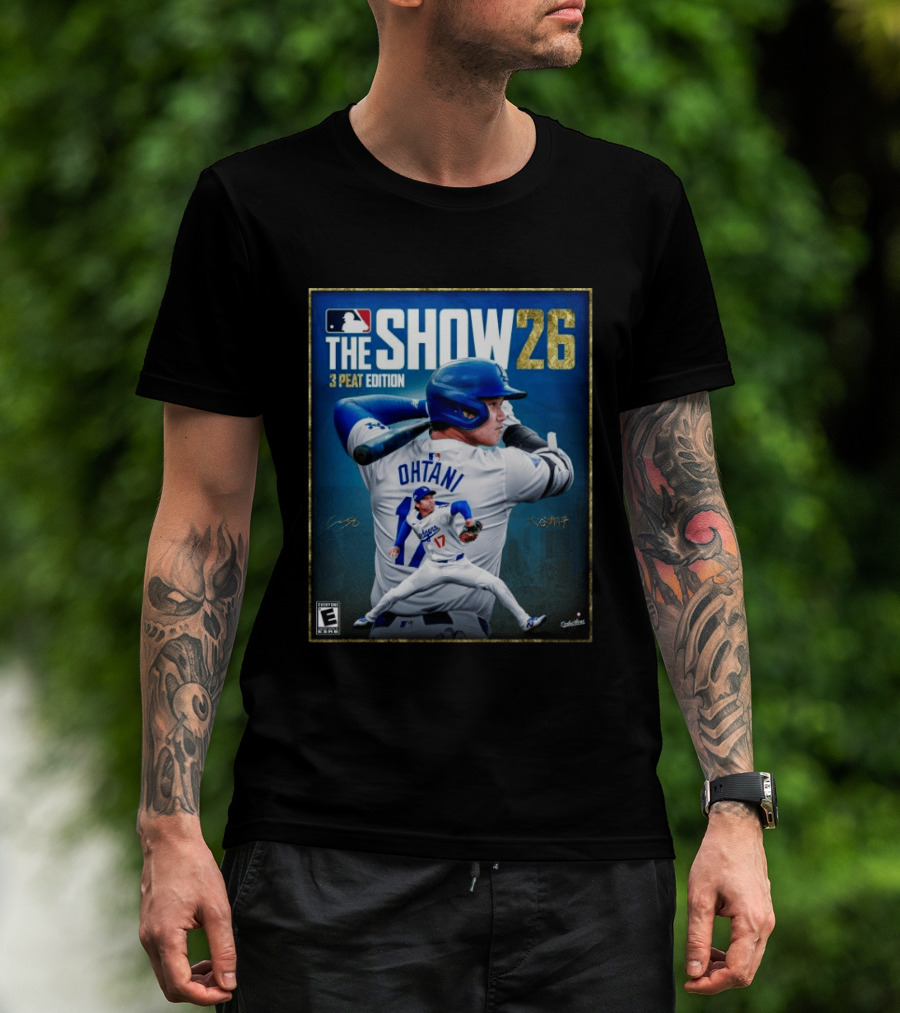 Shohei Ohtani Los Angeles Dodgers MLB The Show 26 3 Peat Edition Baseball 2026 Game T-Shirt