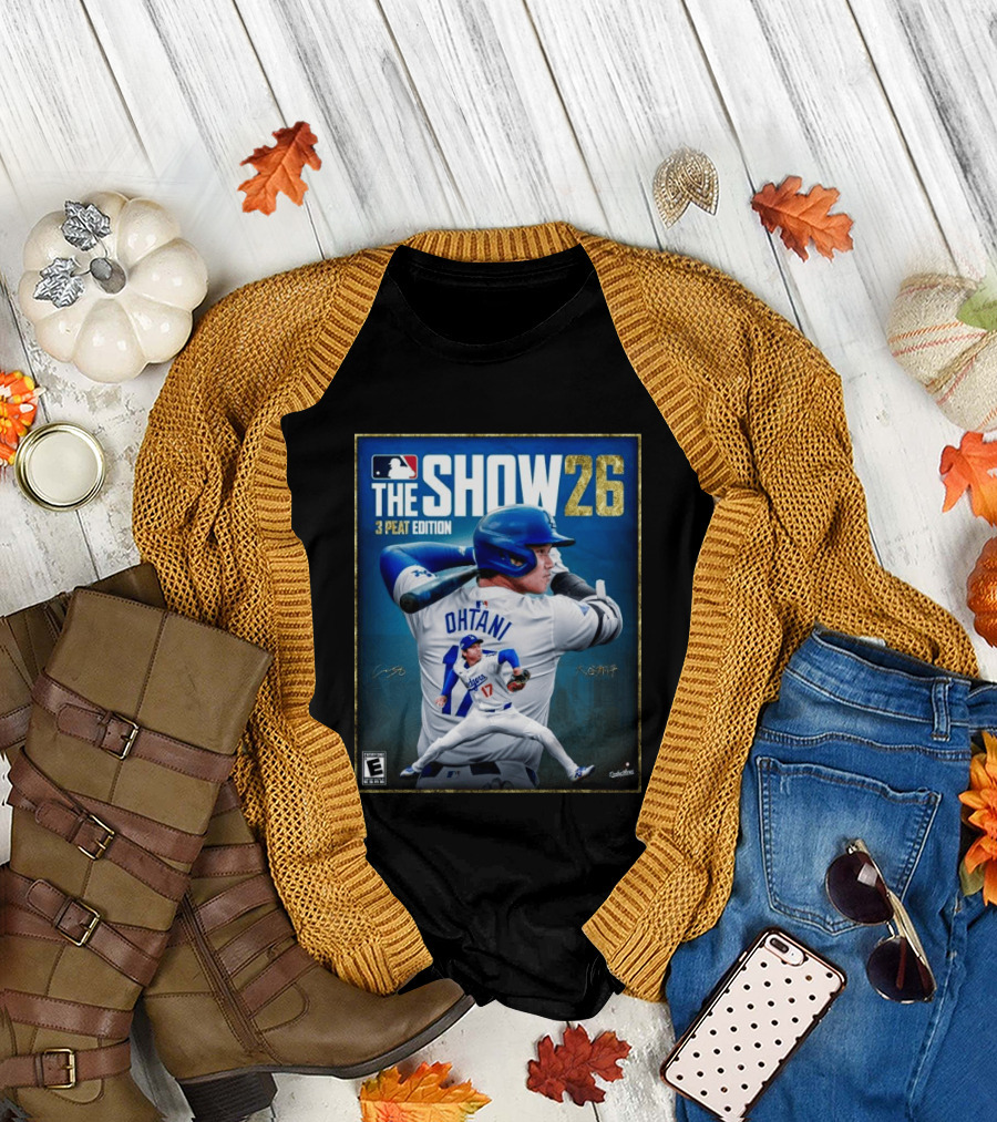 Shohei Ohtani Los Angeles Dodgers MLB The Show 26 3 Peat Edition Baseball 2026 Game T-Shirt