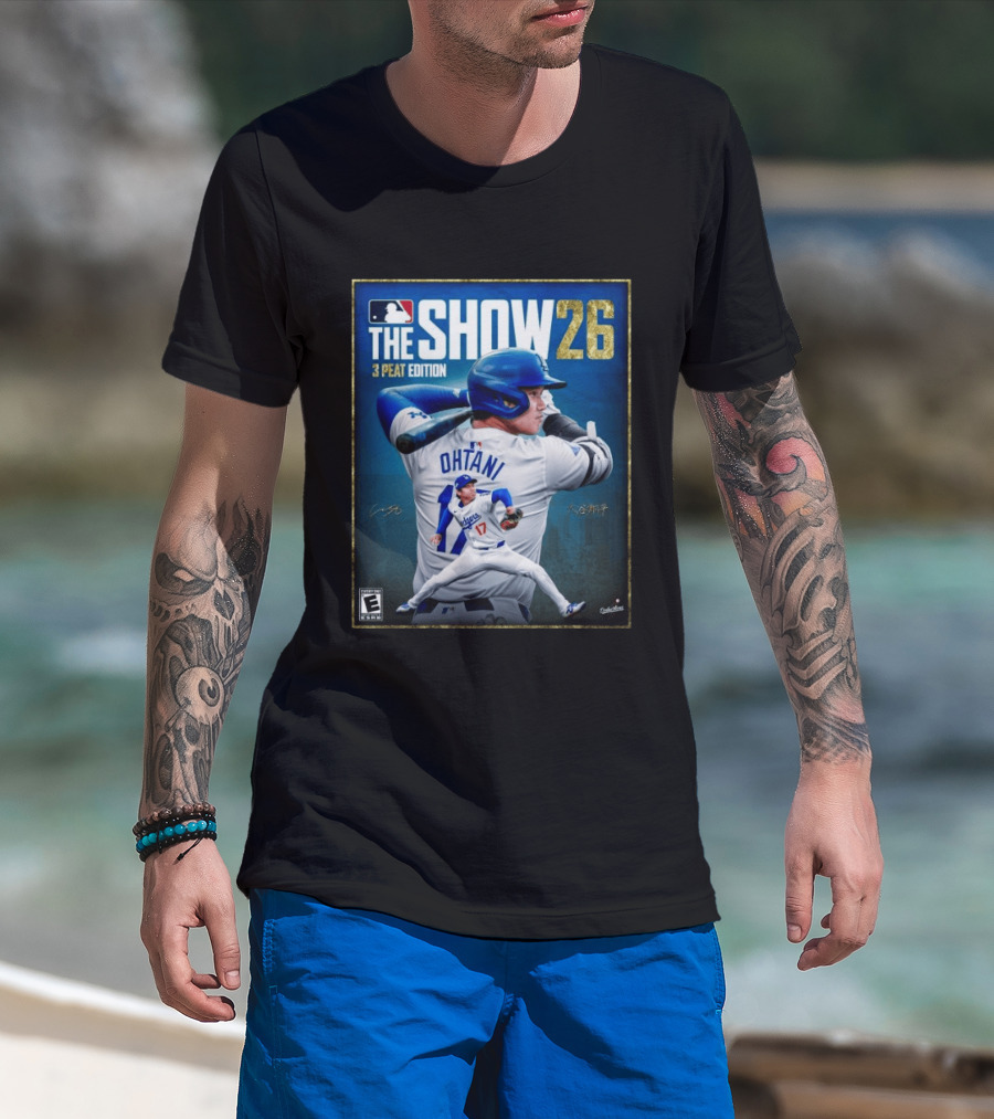 Shohei Ohtani Los Angeles Dodgers MLB The Show 26 3 Peat Edition Baseball 2026 Game T-Shirt