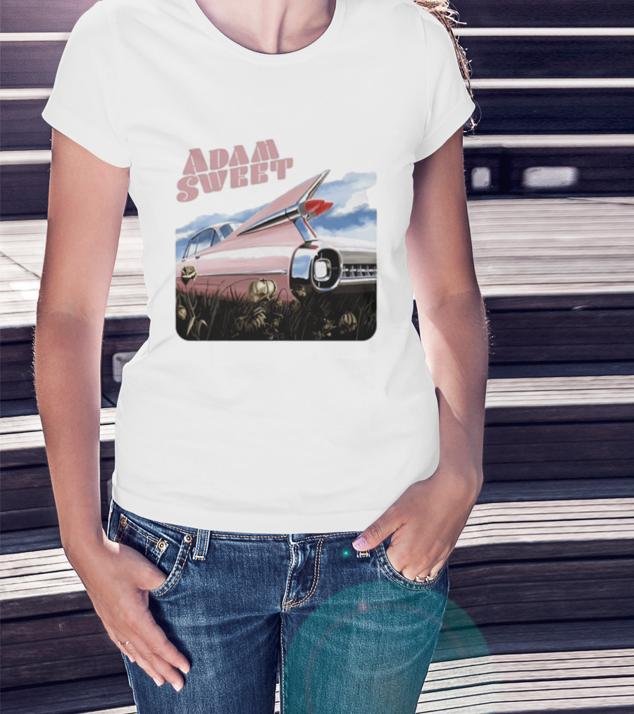 Adam Sweet Pink Cadillac Flowers Nostalgia T-Shirt