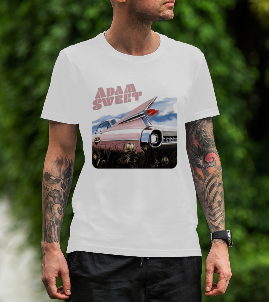 Adam Sweet Pink Cadillac Flowers Nostalgia T-Shirt