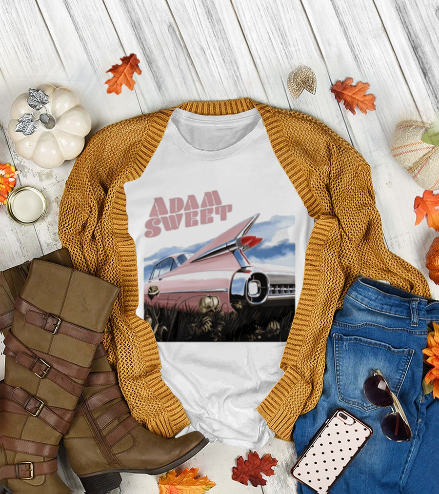 Adam Sweet Pink Cadillac Flowers Nostalgia T-Shirt