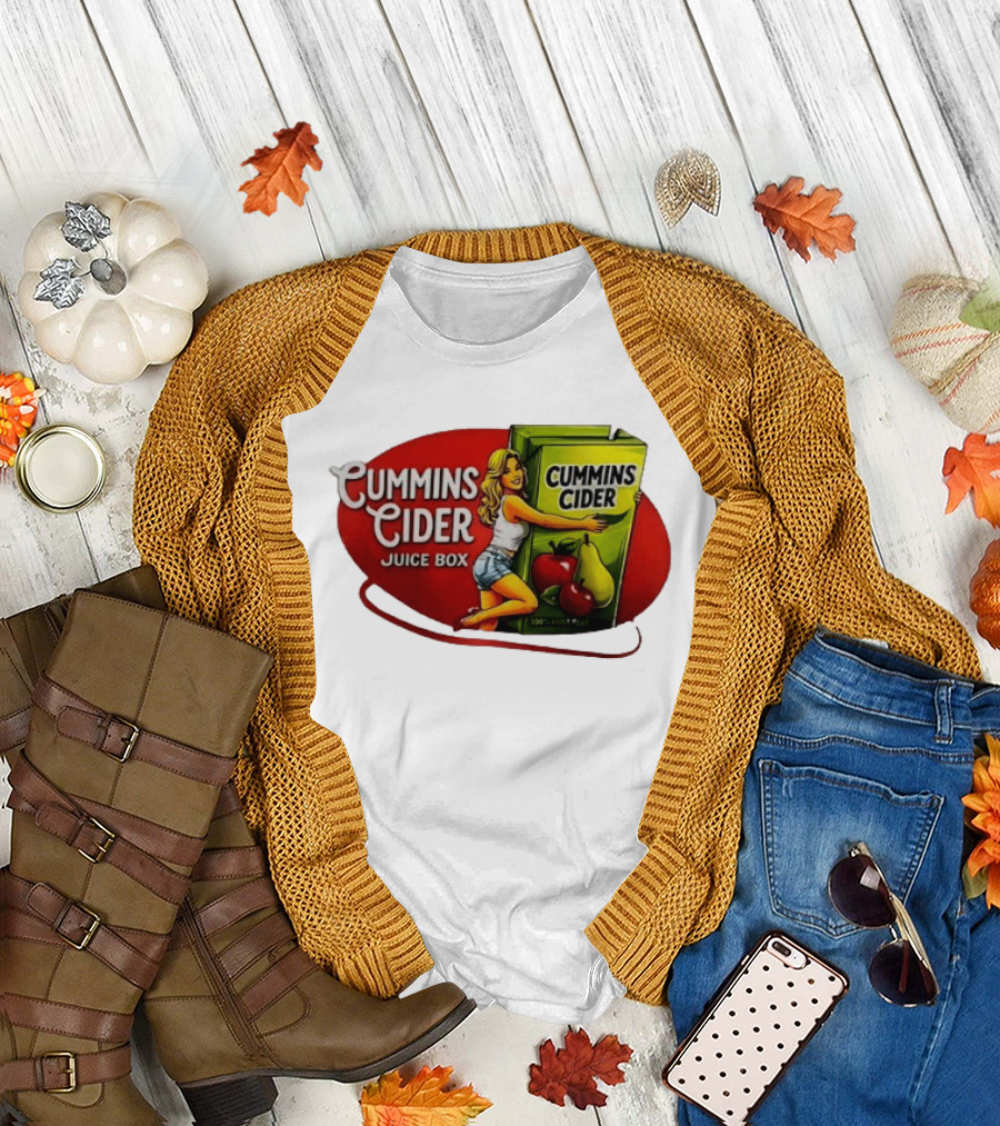 Cummins Cider Juice Box Vintage Style 100% Pear and Apple Drink T-Shirt